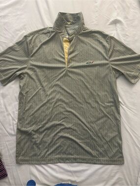 Greg Norman Collection Olive Green Polo with Yellow Placket